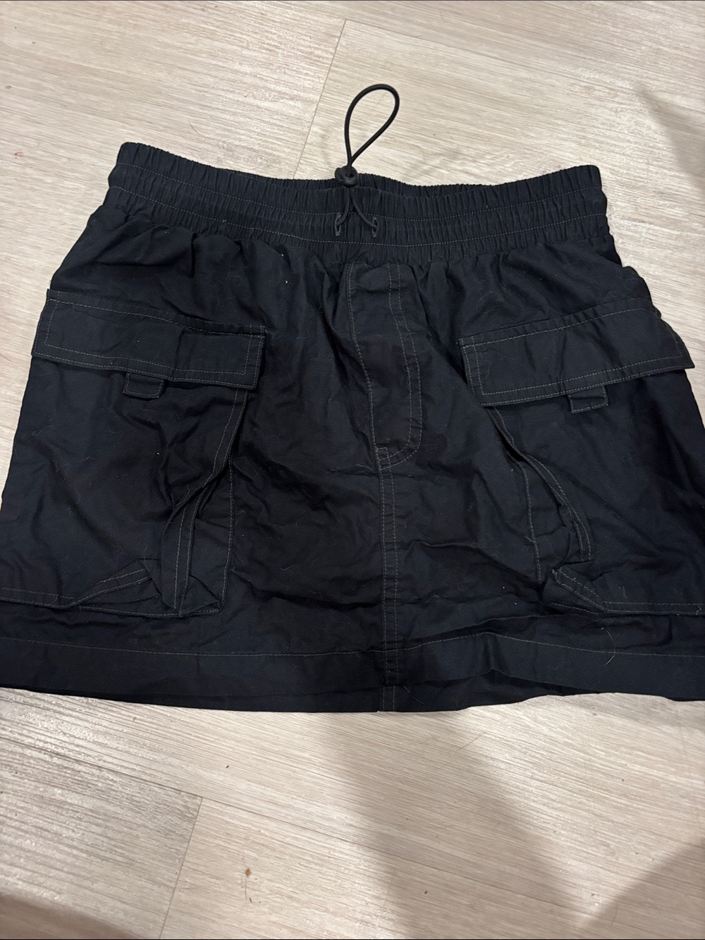 wild fable Black Men's Cargo Swim Shorts with Drawstring